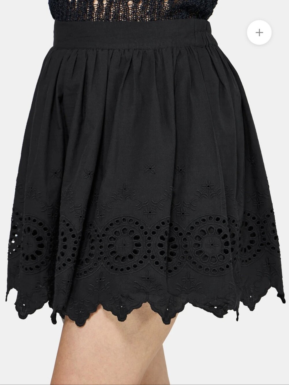 Disturbia 🕷 Moirae Contrast Broderie Hem Mini Skirt Sz 10 - Picture 3 of 6